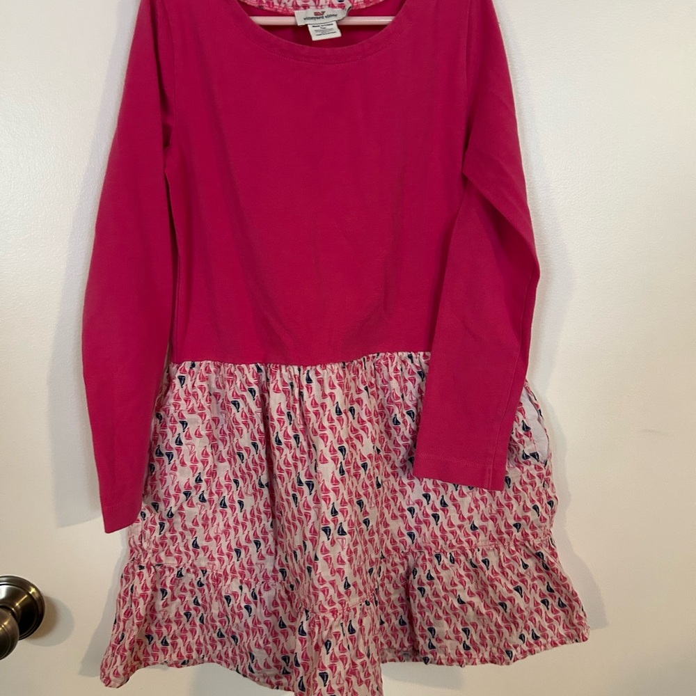 Vineyard Vines Pink and White Kids Dress